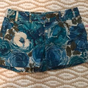Loft teal printed shorts